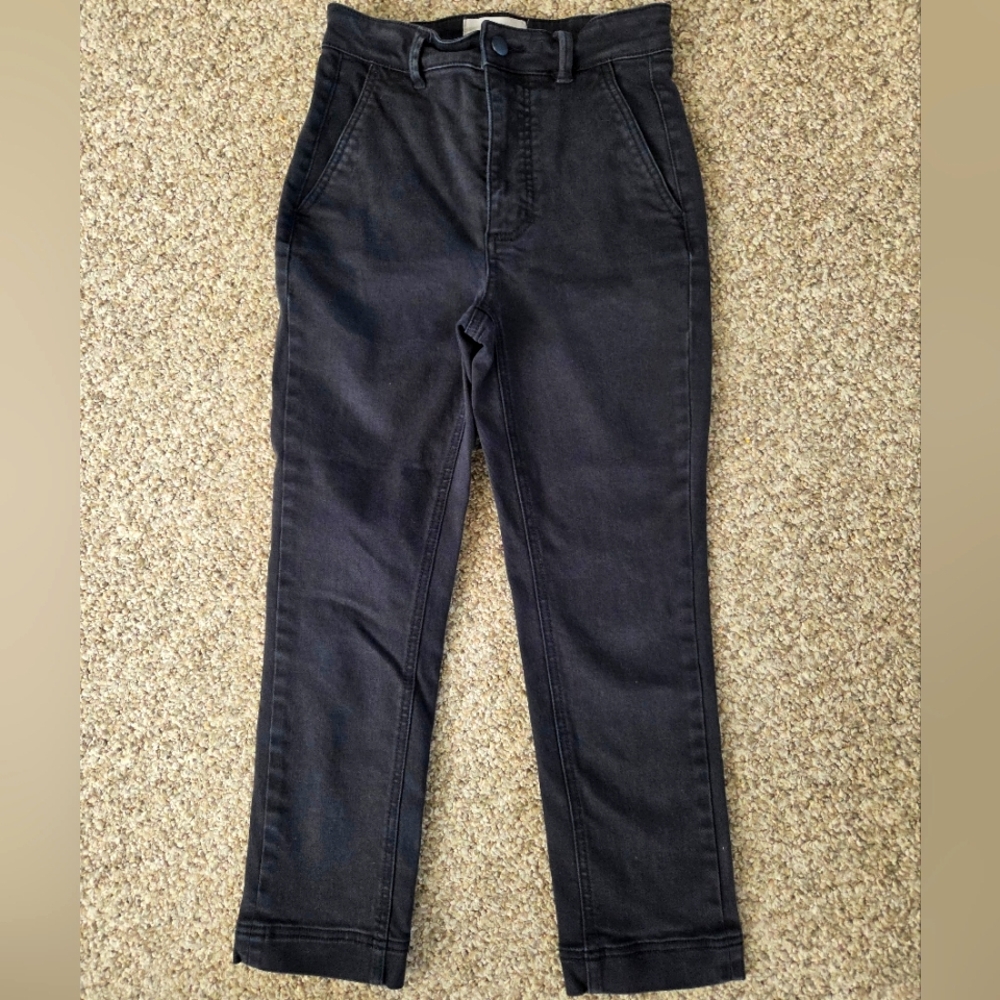Everlane Cropped Slim Pants Blavk Denim Size 00 - Picture 4 of 10